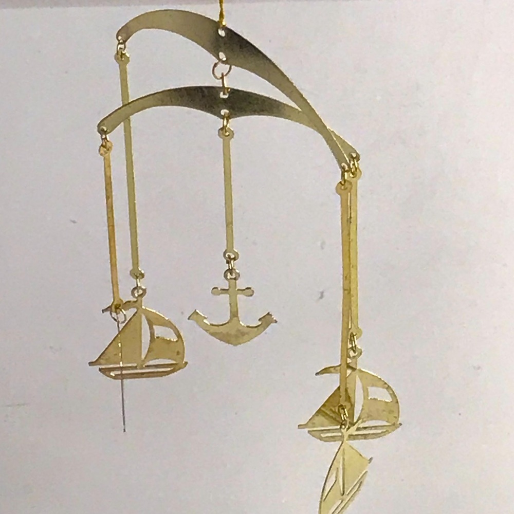 AMERICAN GREETINGS Metallic Mobile Nautical Christmas Ornament - VTG - Taiwan
